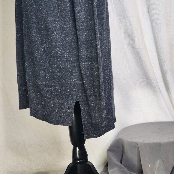Banana Republic Grey Black White Flecks Center Seam Cotton Poly LS Sweater Sz M - Picture 10 of 16
